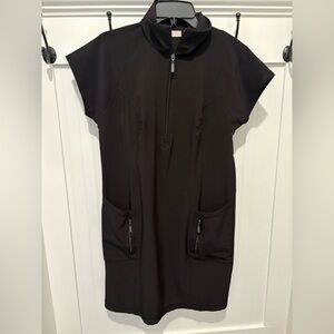 Chico's Zynergy Black Mini Dress with Zipper Detail Size .5